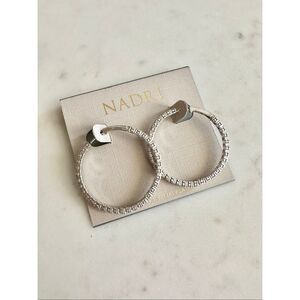 Elegant Nadri cubic zirconia hoop earrings